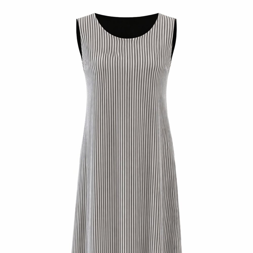 CJ Banks Black & White Striped Maxi Dress | Size X | Gently Worn